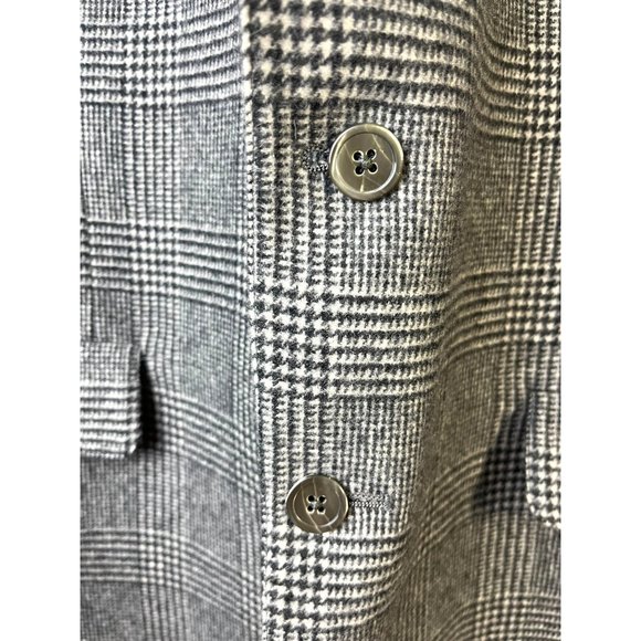 Vintage Black & White Plaid Cashmere Sports Jacket, Men's Size Xtra- Large Tall - Picture 12 of 16